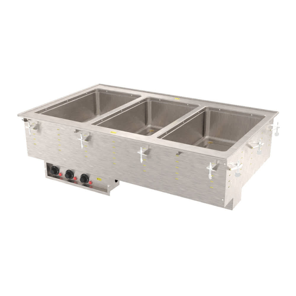 175-3647360 Drop-In Hot Food Well w/ (3) Full Size Pan Capacity, 240v/1ph