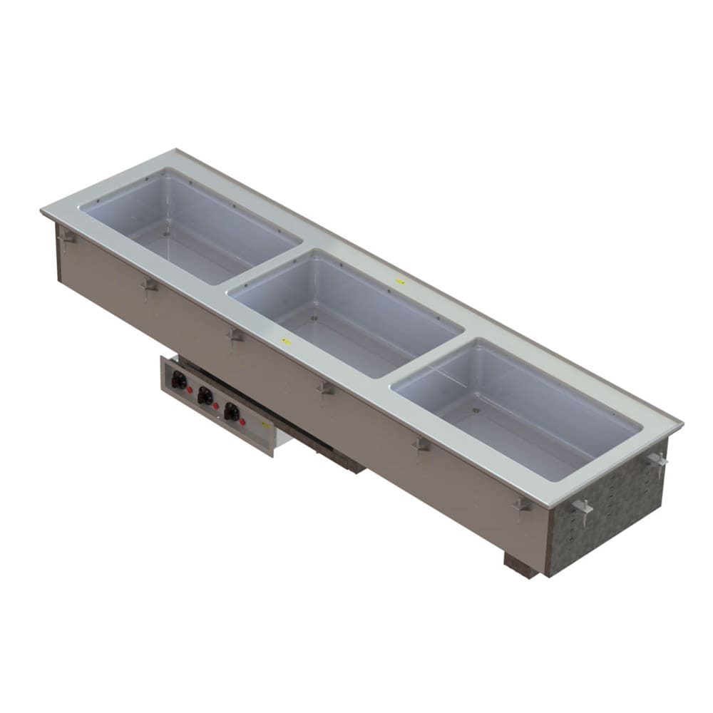 175-36649 Drop-In Hot Food Well w/ (3) Full Size Pan Capacity, 208 240v/1ph