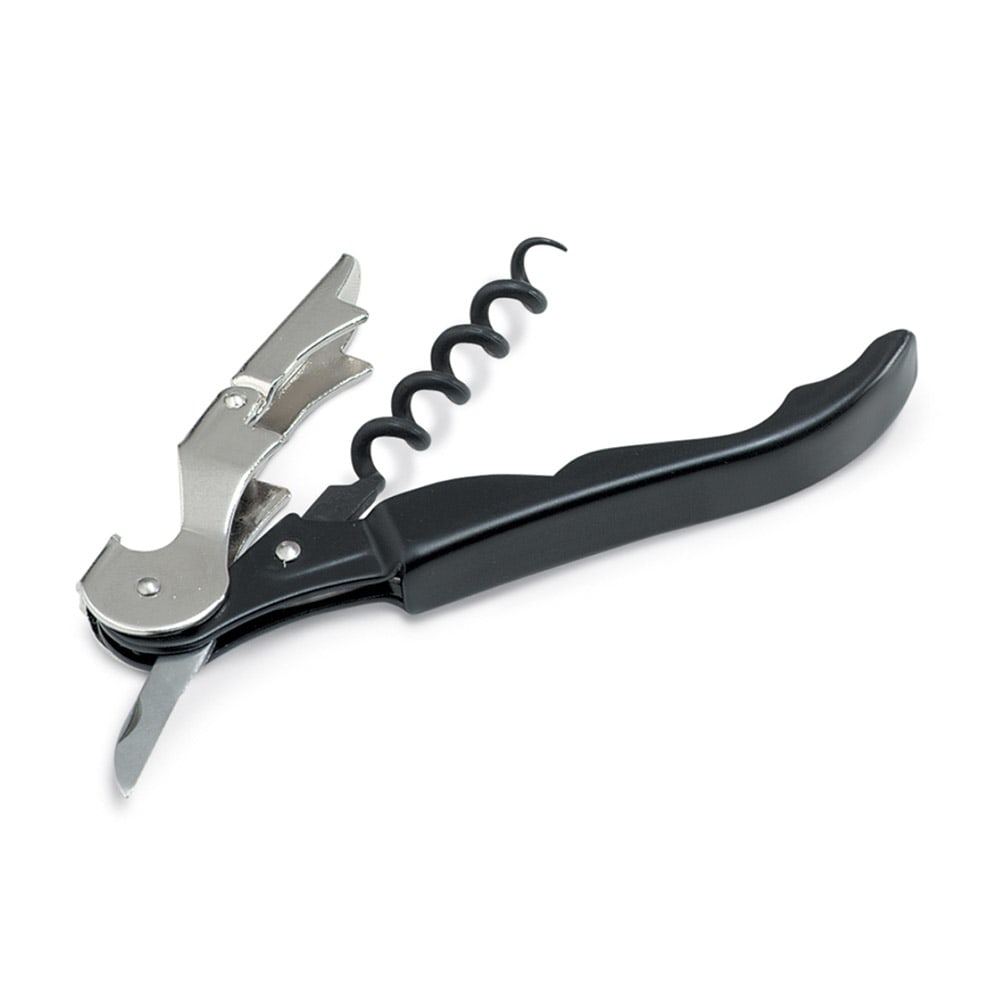 175-47602 Waiter's Corkscrew w/ Foil Cutter & Bottle Cap Opener, Black