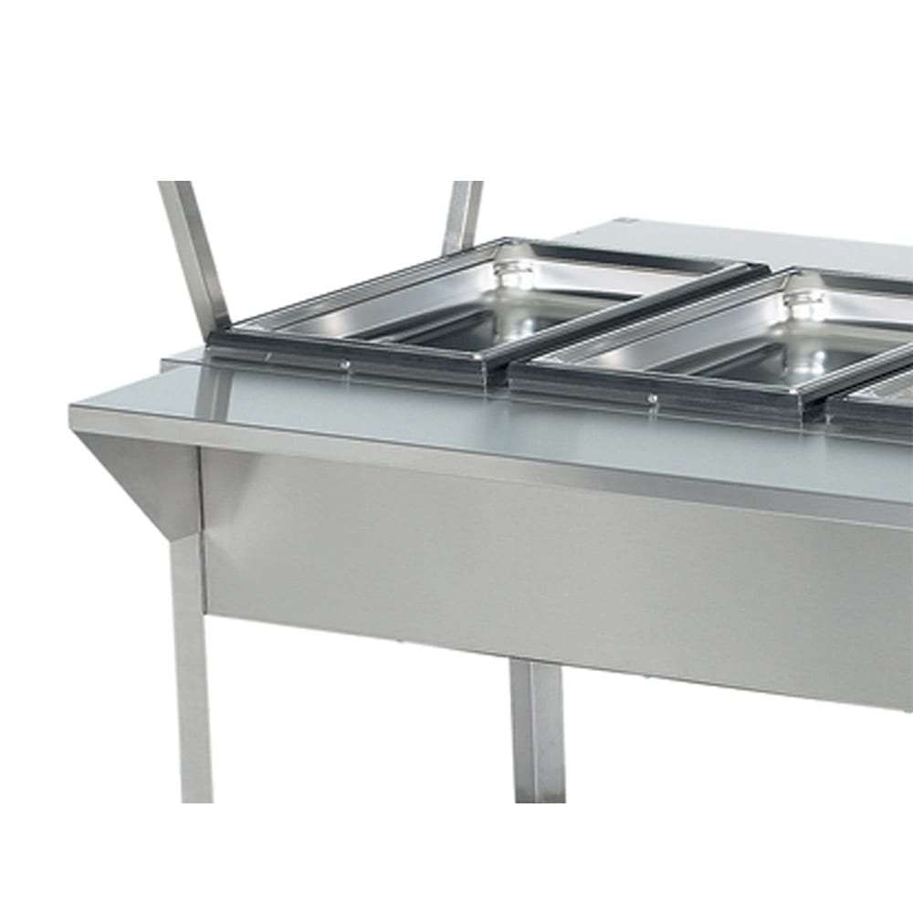 175-38094 61 1/4" Customer Side Plate Rest - 61 1/4" x 8" x 1", Stainless