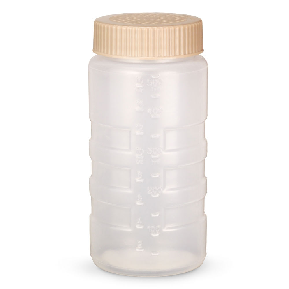 175-49611332 16 oz Dredge w/ Beige Medium Lid, Polyethylene