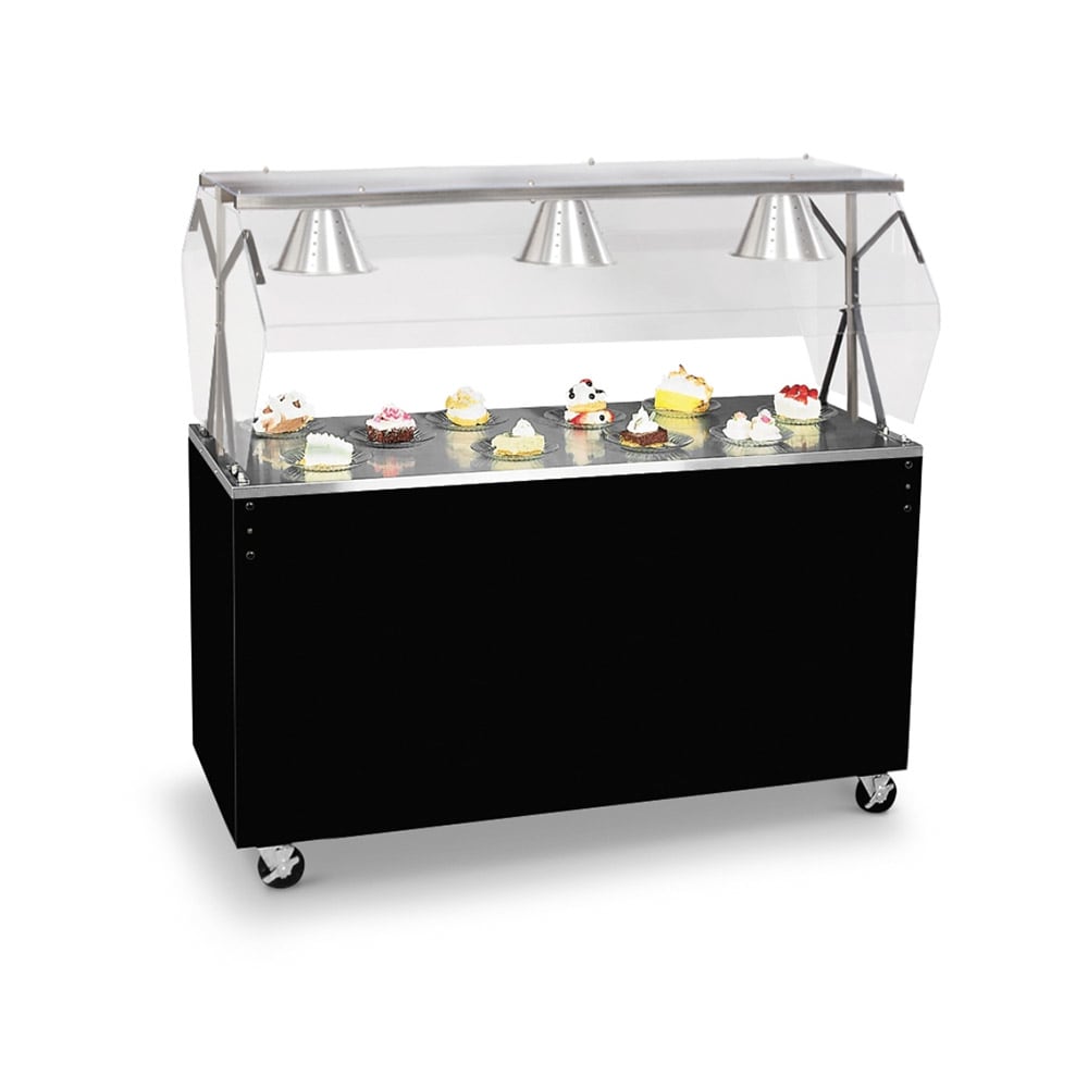 175-38718 60" Affordable Portable™ Cold Food Bar - (4) Pan Capacity, Floor Model, Black