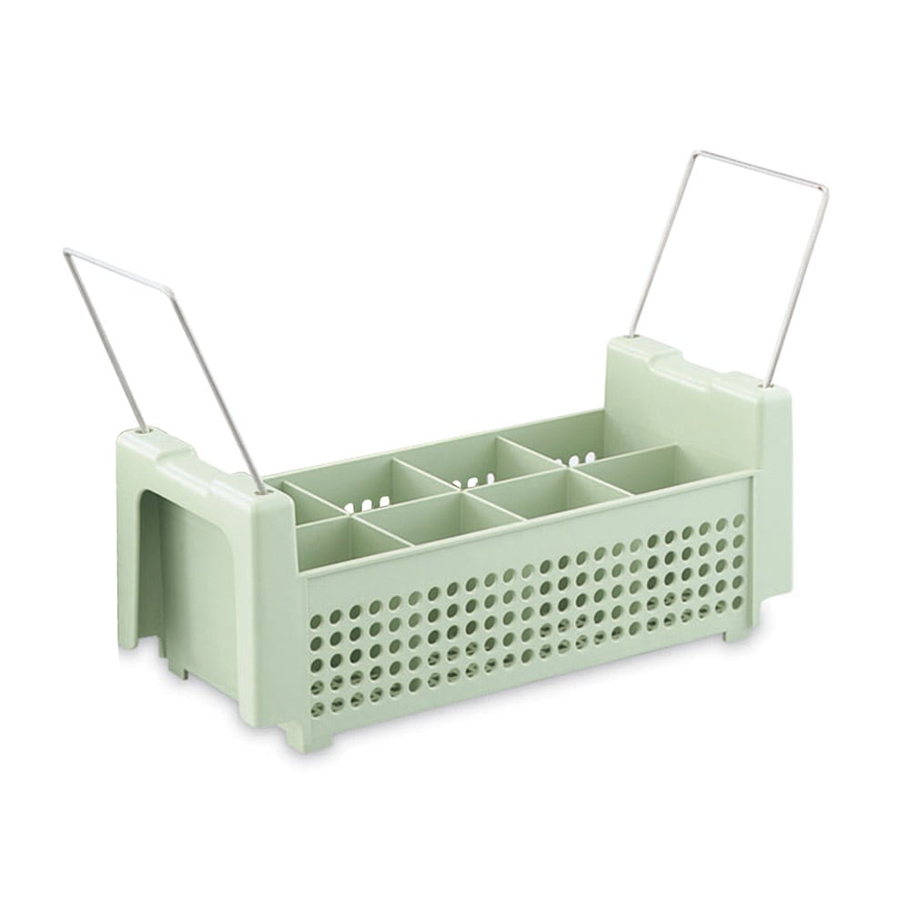 175-52641 Flatware Basket with Handle - 8 Compartment, Green
