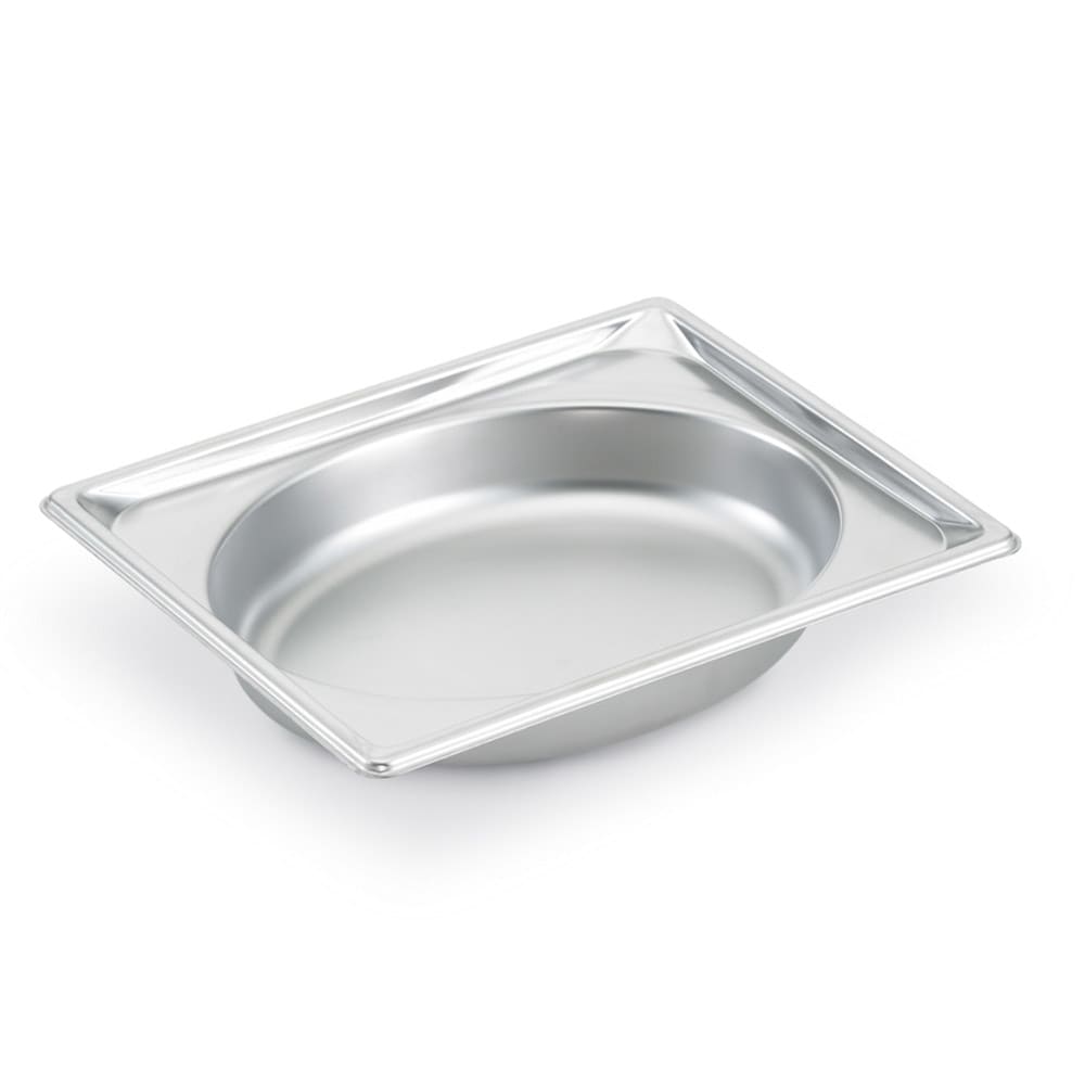 175-3102040 Super Pan® Shapes Half Size Steam Pan - Oval, Stainless Steel