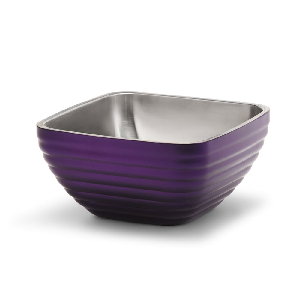 175-4763465 3 1/5 qt Square Insulated Bowl - Stainless, Passion Purple