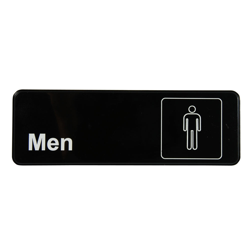 175-4515 Men Sign - 3" x 9" White on Black