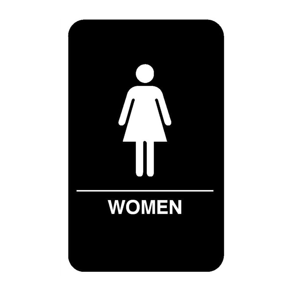 175-5634 6" x 9" Women Sign - Braille, White on Black