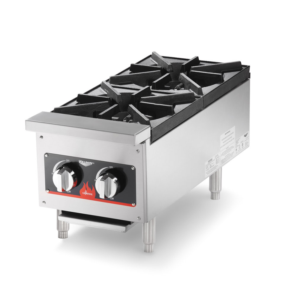 175-40736 12" Gas Hotplate w/ (2) Burners & Manual Controls