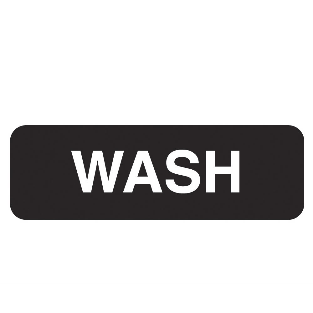 175-4526 Wash Sign - 3" x 9", White on Black