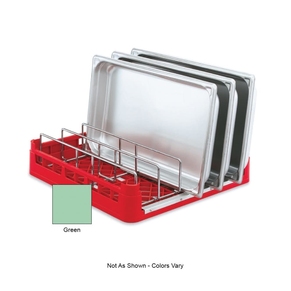 175-526691 Open End Dishwasher Rack with Insert - Full Size, 19 3/4x19 3/4" Green
