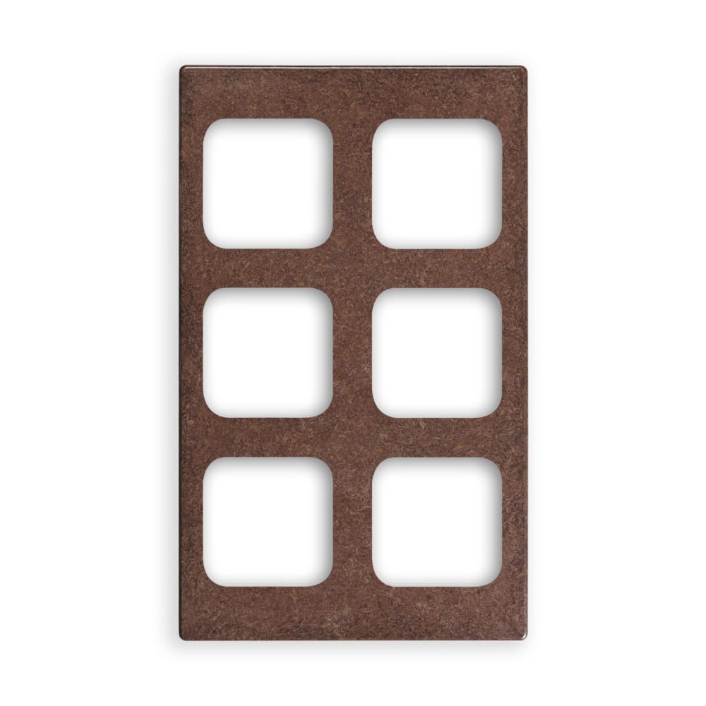 175-8244322 Miramar (6)1/6 Size Pan Template - 12x20" Brown Granite