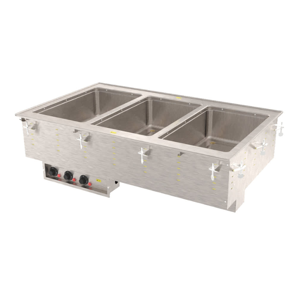 175-3640581 Drop-In Hot Food Well w/ (3) Full Size Pan Capacity, 208 240v/1ph