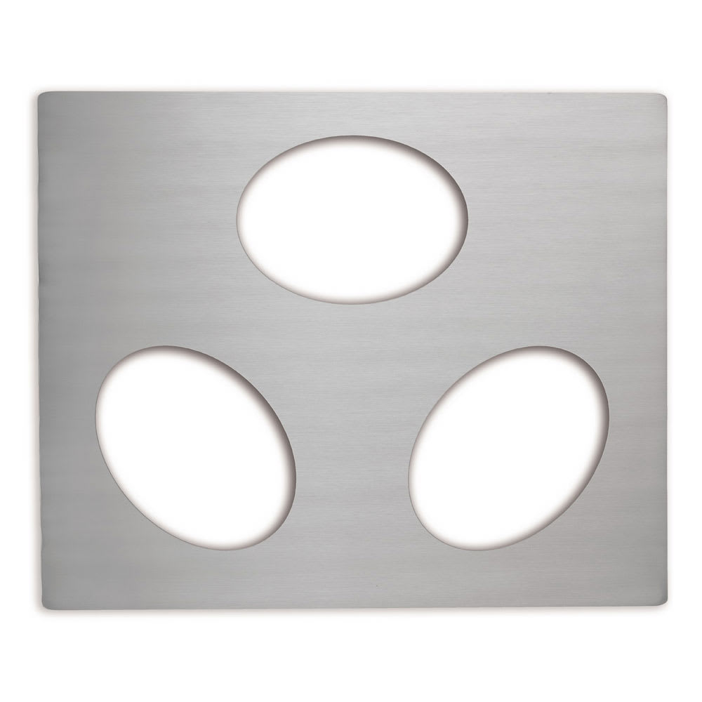 175-8250114 Miramar Double-Well Template - (3) Small Oval Pans, Stainless
