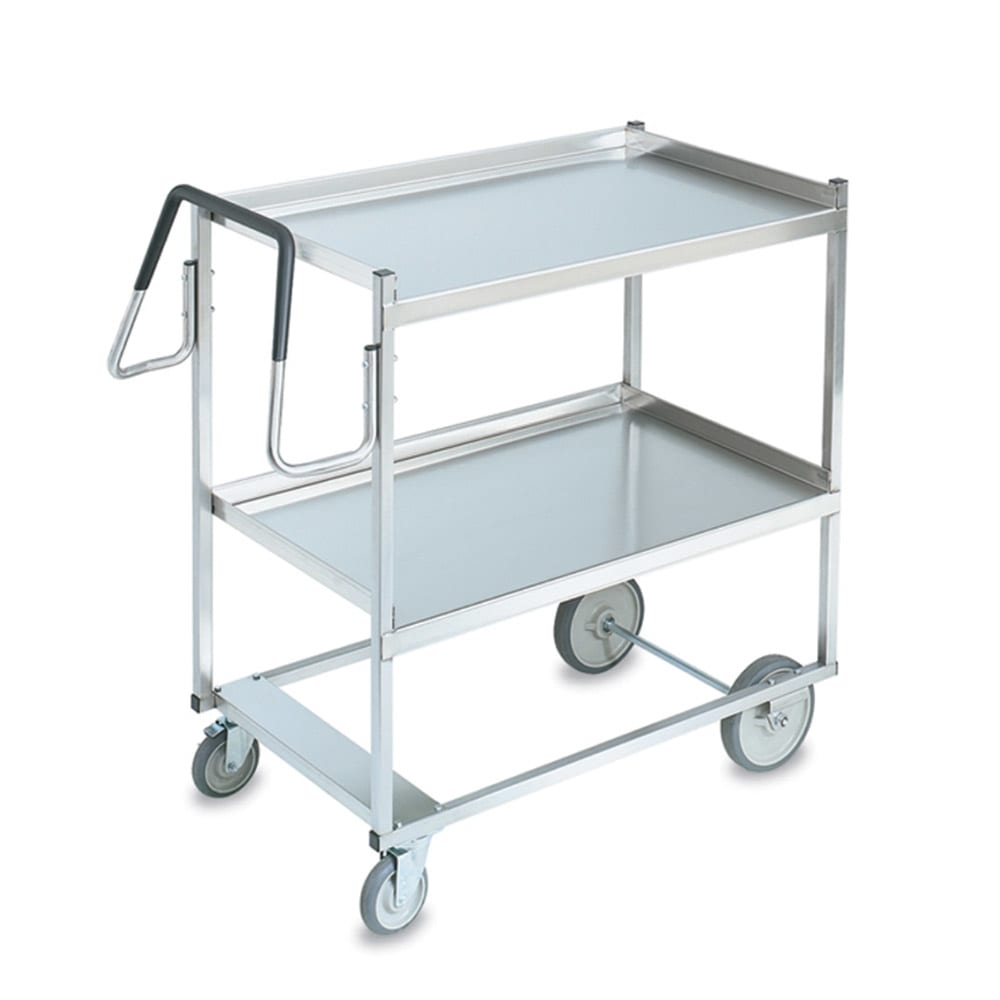 175-97202 2 Level Stainless Utility Cart w/ 900 lb Capacity, Raised Ledges