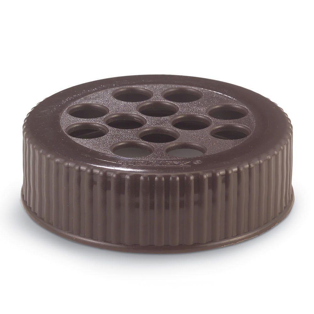 175-490801 Shaker Dredge Lid - Large Wide-Mouth, Plastic Brown