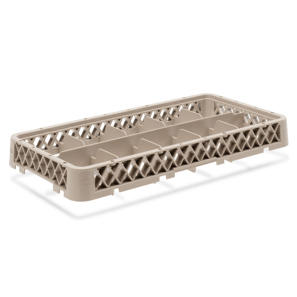 175-HR1C1A Dishwasher Rack - Half-Size, 10 Compartment, (1)Open, (1)Compartment Extender, Beige