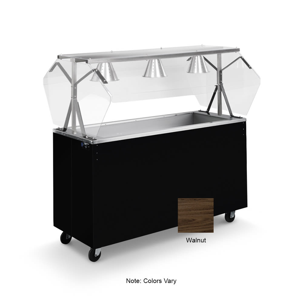 175-38960 60" Affordable Portable™ Cold Food Bar - (4) Pan Capacity, Floor Model, Walnut Woo...