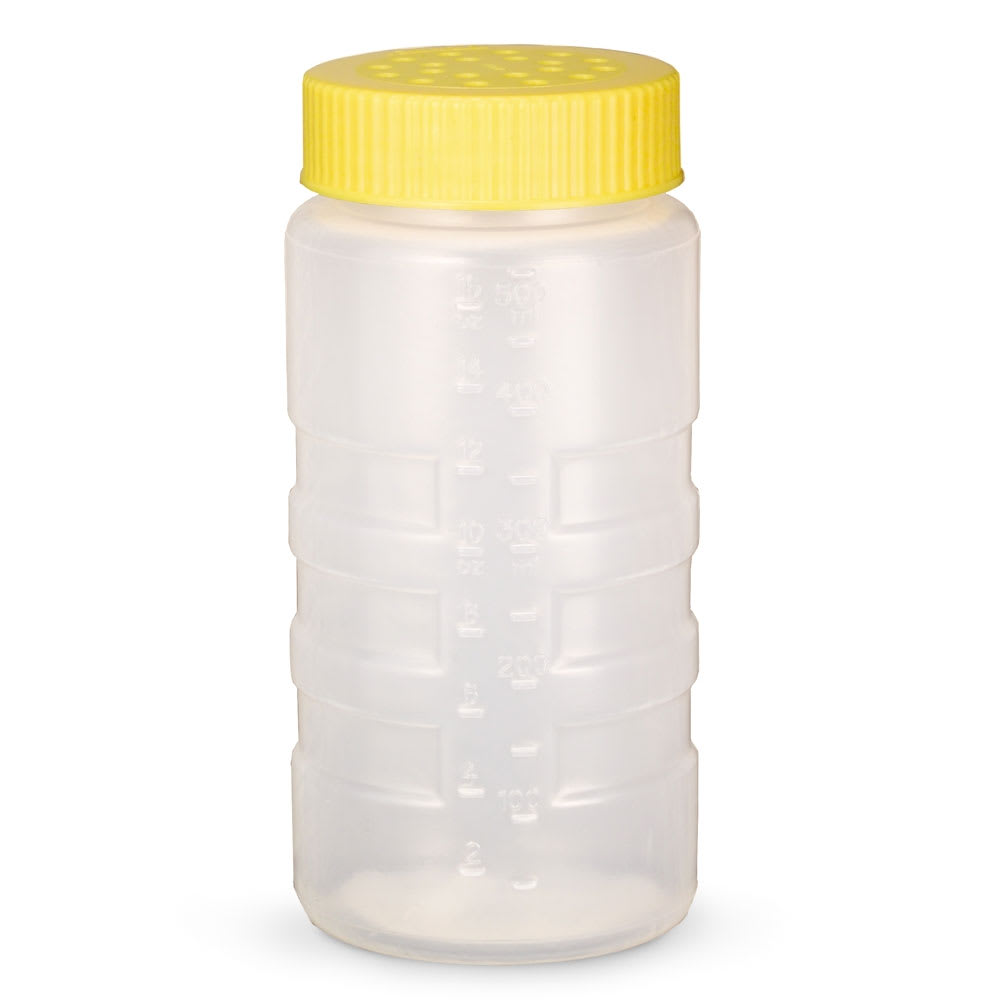 175-49611308 16 oz Dredge w/ Yellow Large Lid, Polyethylene