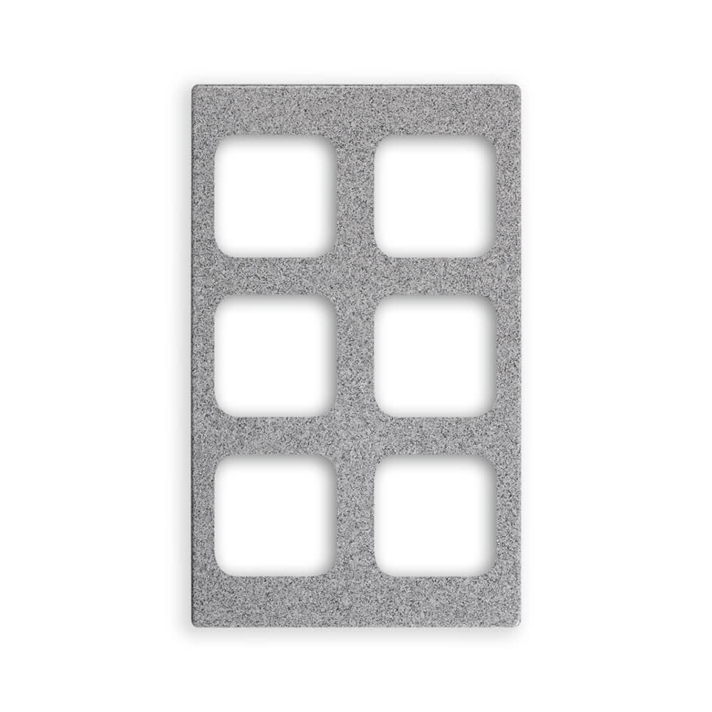 175-8244324 Miramar (6)1/6 Size Pan Template - 12x20" Gray Granite