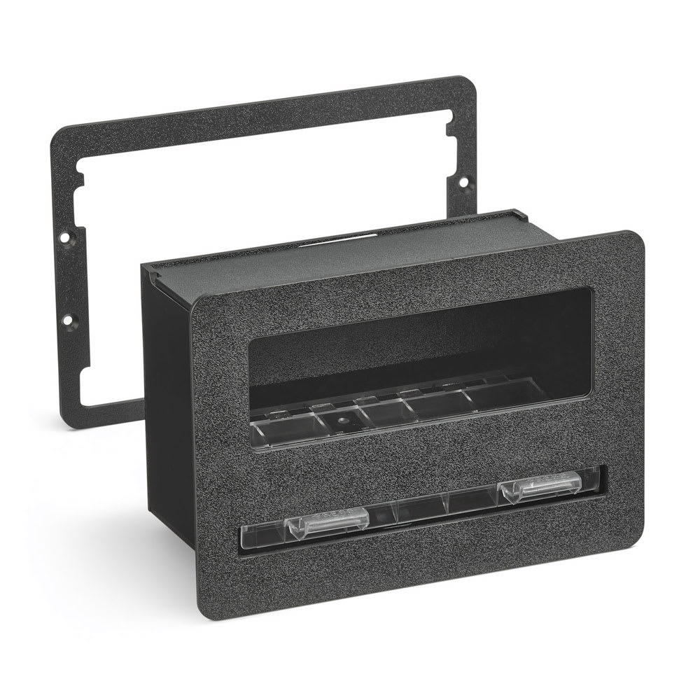 175-FMS7 1 Compartment Straw Holder - 10 9/16" x 5" x 7 3/8", Black