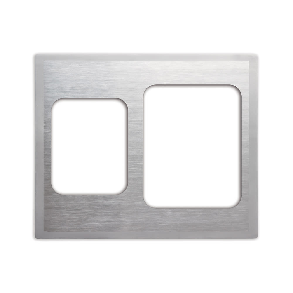 175-8250816 Miramar Double-Well Template - (1) Large and (1) Small Food Pan, Satin-Edge