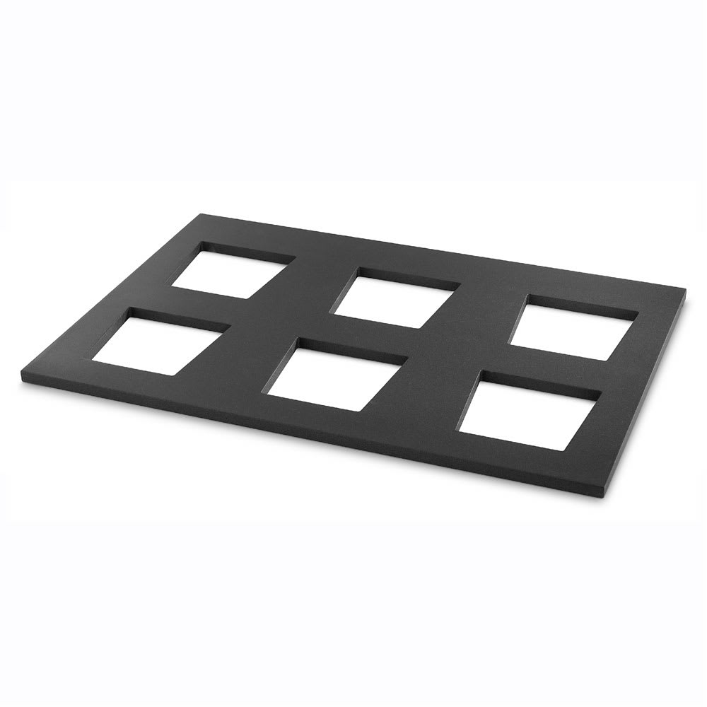 175-V904975 Display Shelf for (6) V22202 Bowls - 19 11/16" x 29 1/2", Wood, Black