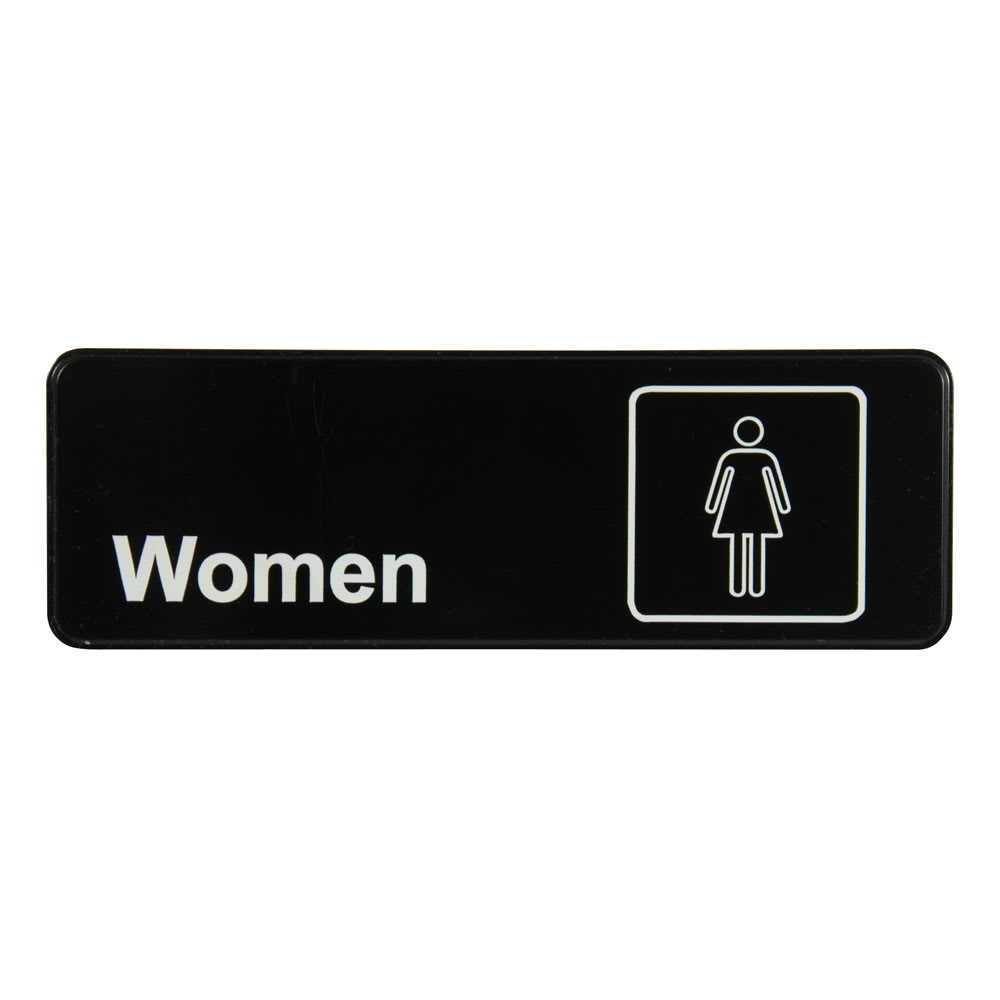 175-4516 Women Sign - 3" x 9" White on Black