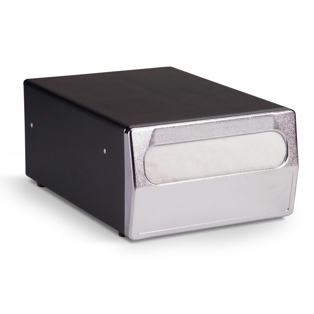 175-651306 Counter-Type Napkin Dispenser - Chrome-Plated Face, Black