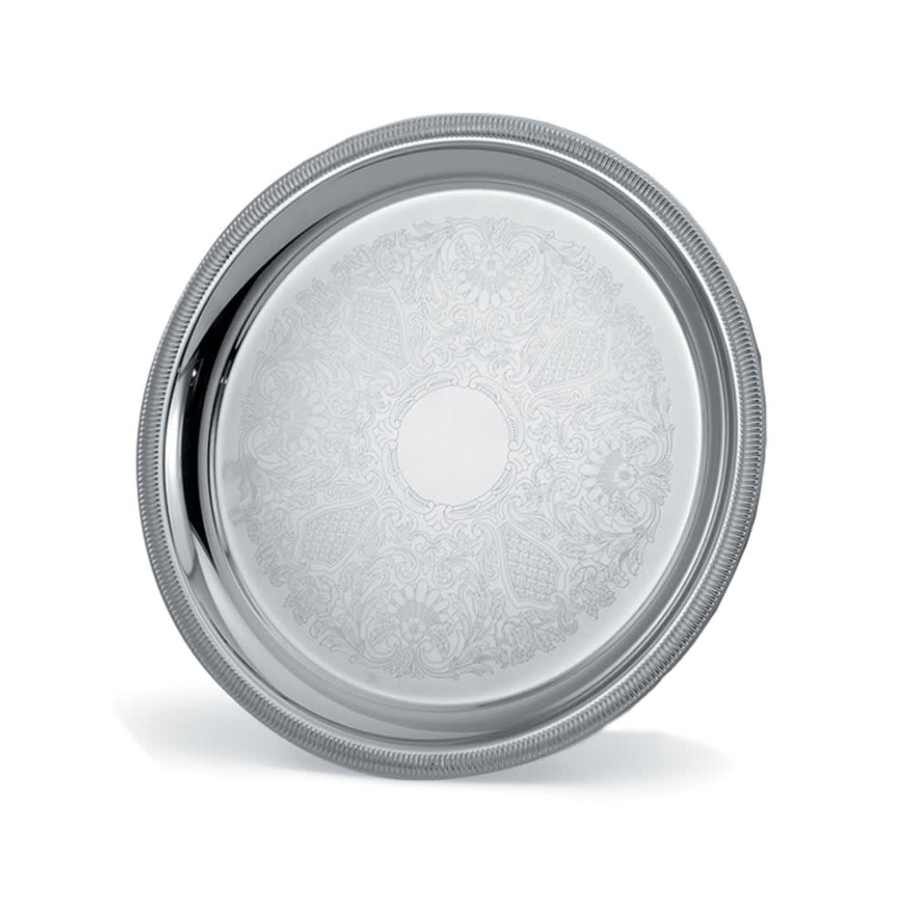 175-82101 15 1/4" Round Serving Tray - Gadroon Edge, 18 ga Stainless