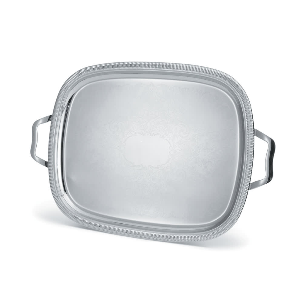 175-82122 Oval Serving Tray - 17 7/8" x 13 7/8" Scalloped Gadroon Edge, Stainless