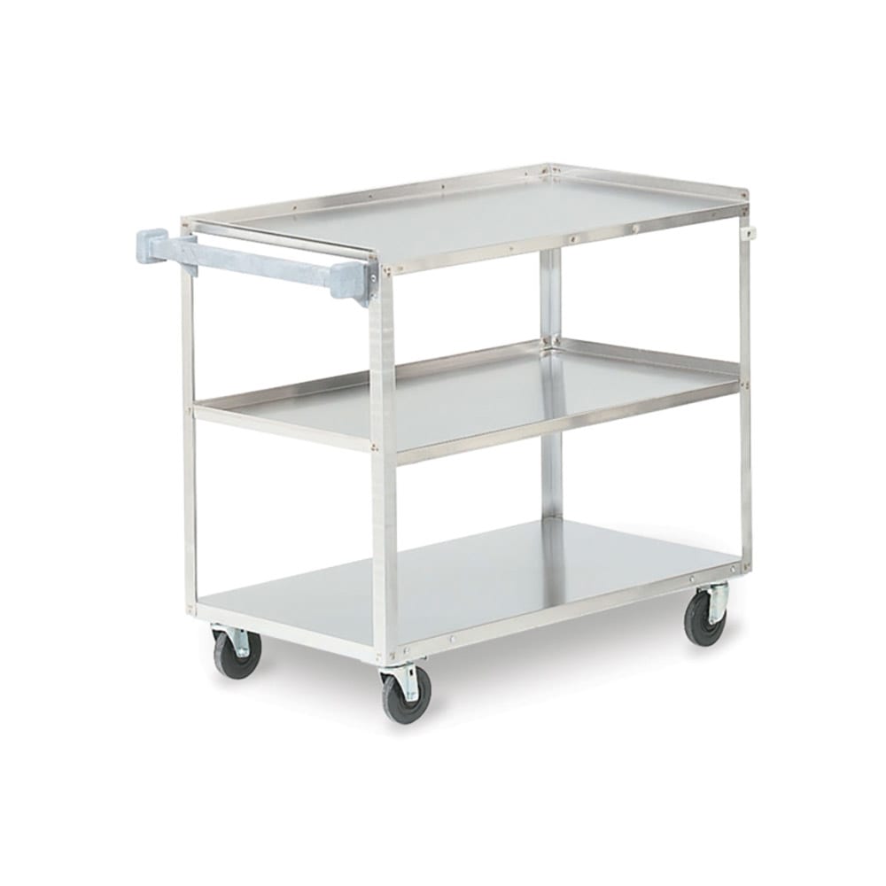 175-97140 3 Level Stainless Utility Cart w/ 500 lb Capacity, Raised Ledges
