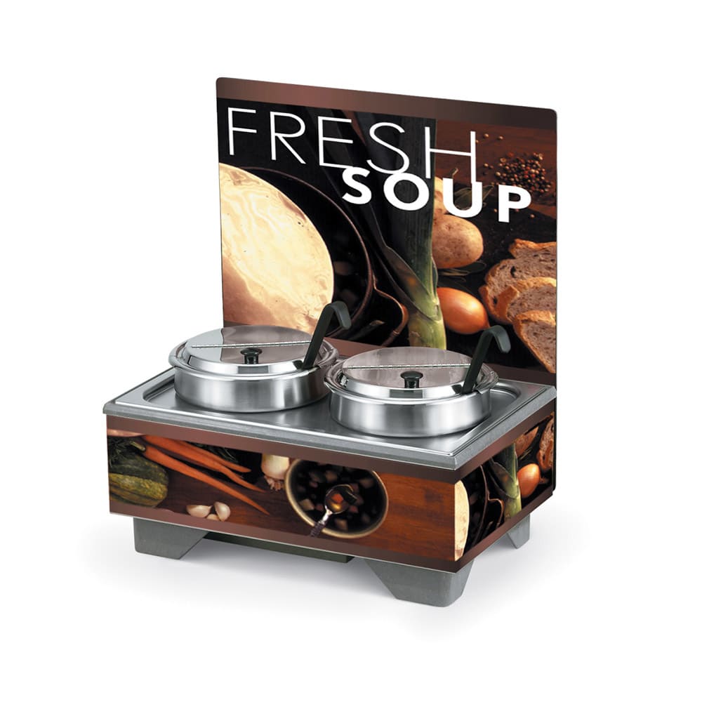 175-7203102 (2) 7 1/4 qt Countertop Soup Warmer w/ Thermostatic Controls, 120v