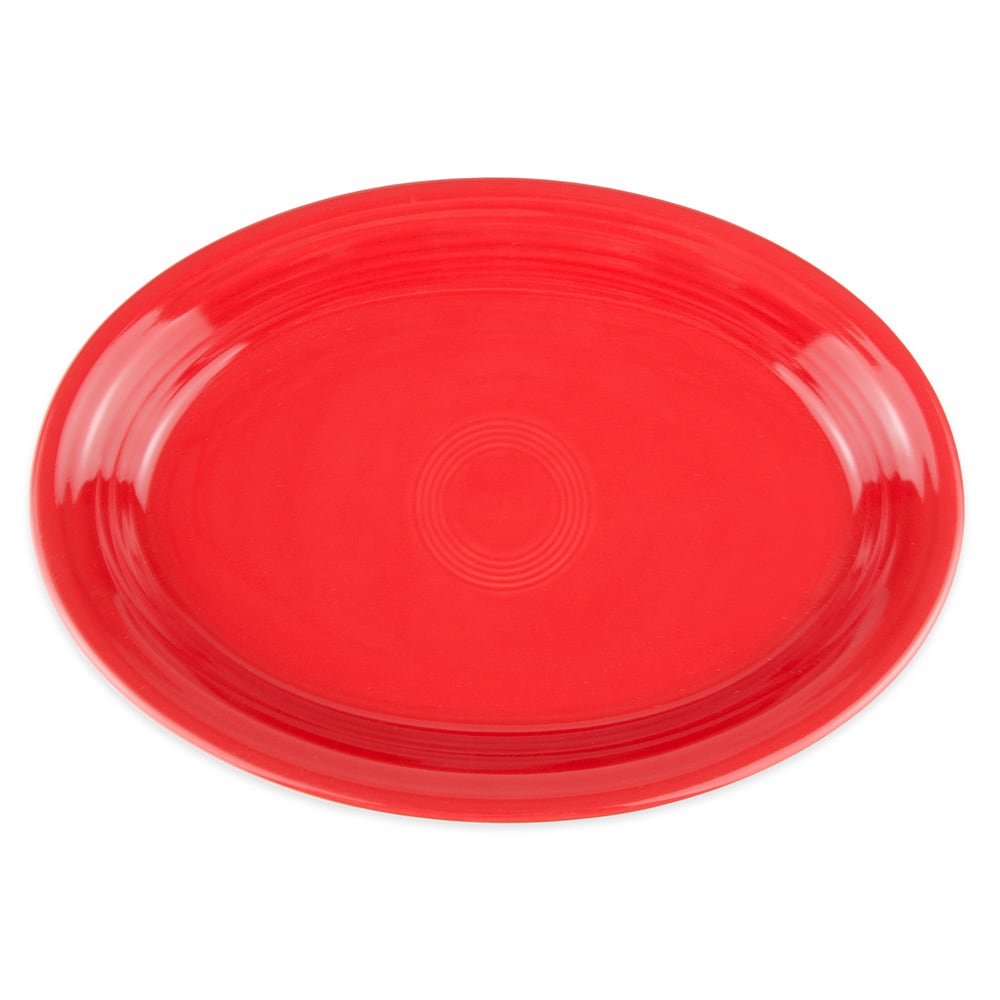 179-458326 13 5/8" x 9 1/2" Oval Fiesta Platter - China, Scarlet