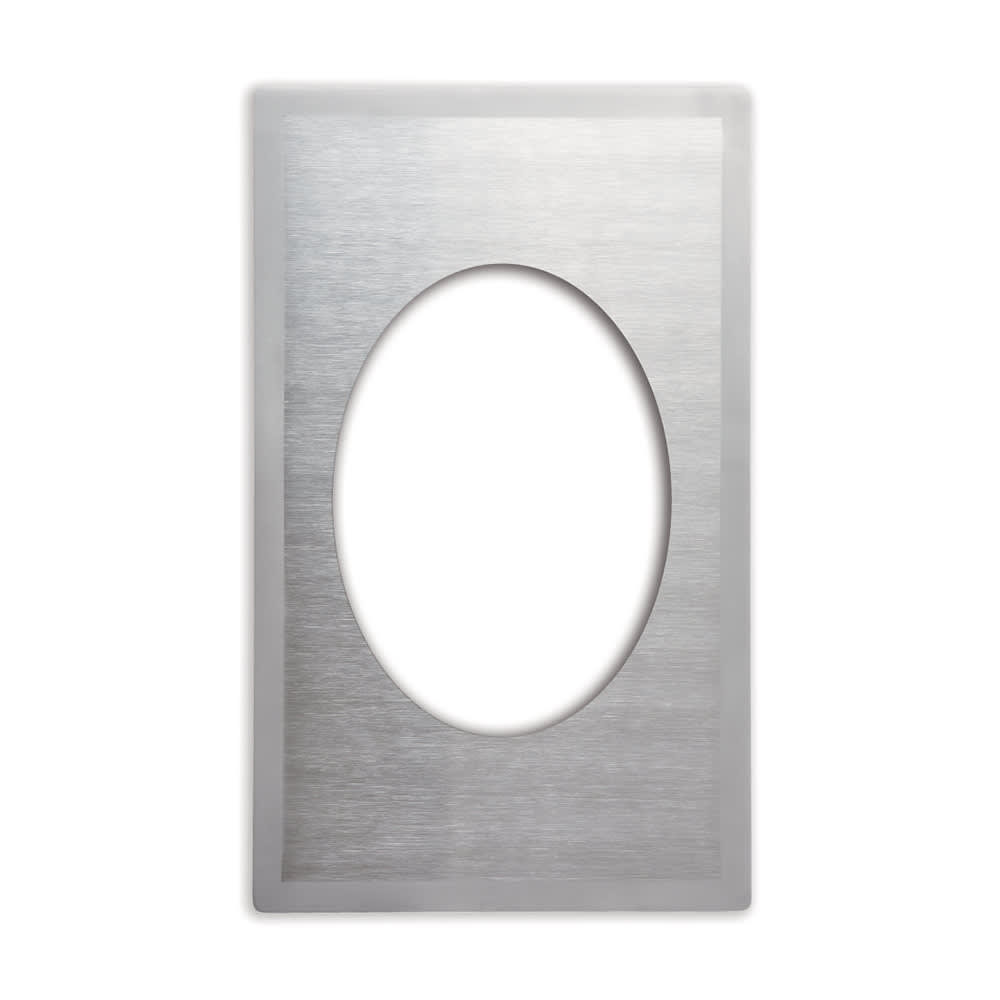 175-8242316 Miramar Single-Size Template - (1) 12" Oval Au Gratin, Satin-Edge Stainless