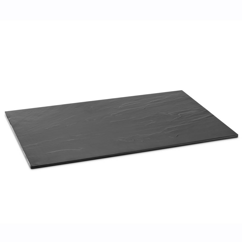 175-V22161 20 7/8" x 12 3/4" Rectangular Reversible Platter - Melamine, Slate/Granite