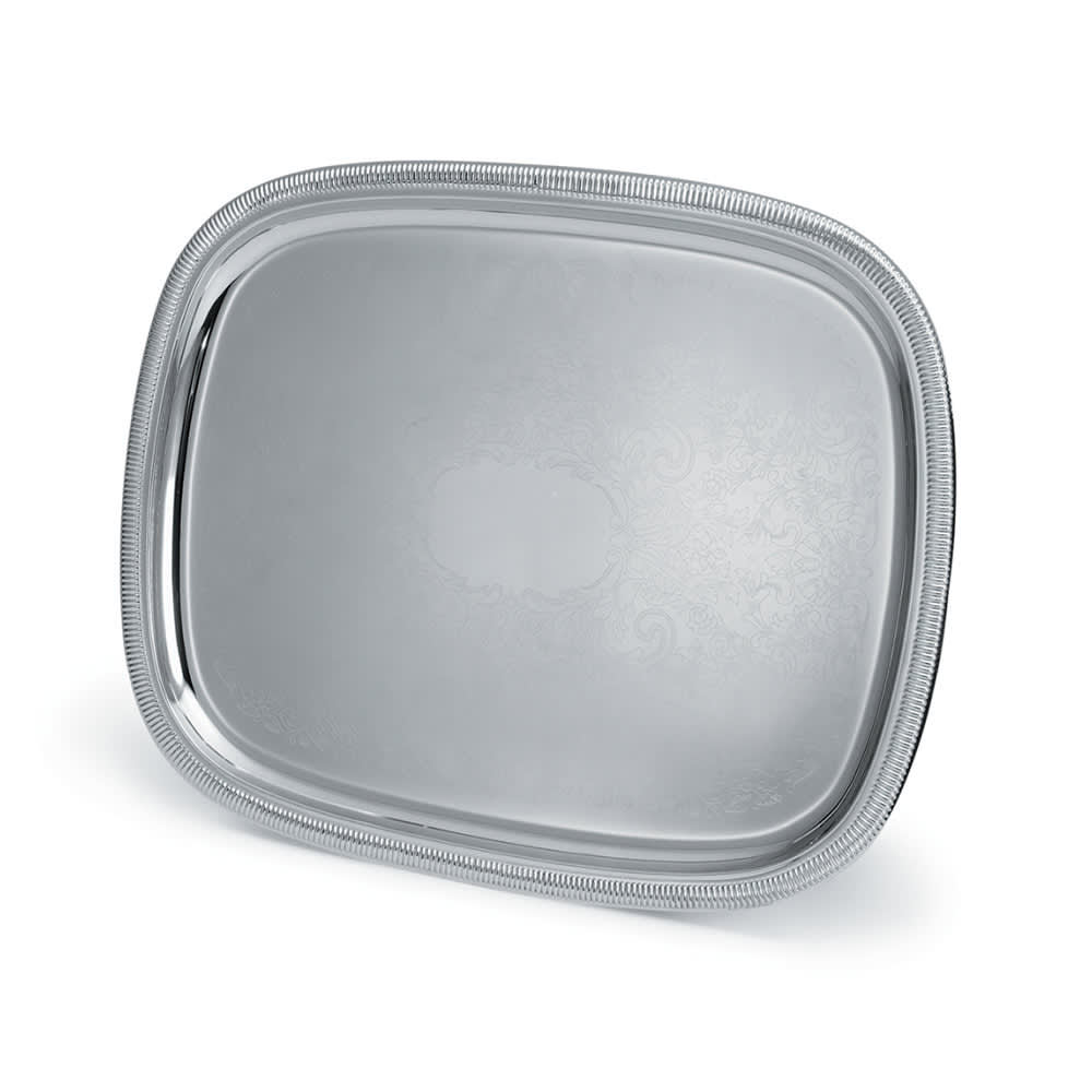 175-82120 Oblong Serving Tray - 17 7/8" x 13 7/8" Gadroon Edge, 18 ga Stainless