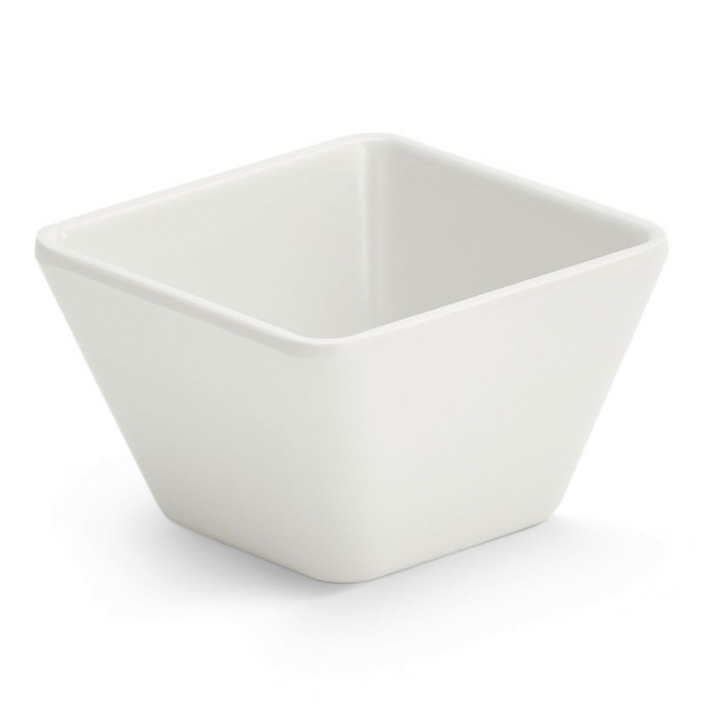 175-V22200 4 oz Square Melamine Bowl, White
