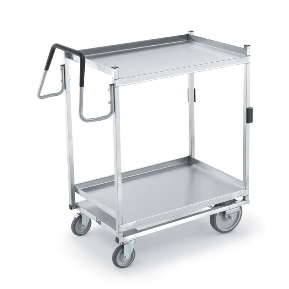 175-97205 2 Level Stainless Utility Cart w/ 650 lb Capacity, Raised Ledges