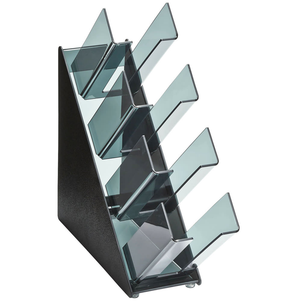 175-CTCL4B 4 Section Countertop Lid & Cup Organizer - Plastic, Black