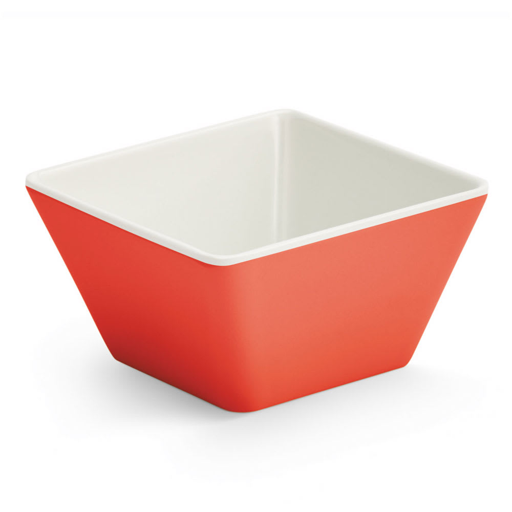 175-V2220040 4 oz Square Melamine Bowl, Red