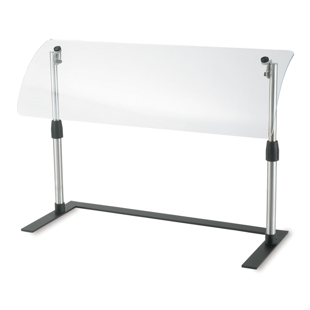 175-MB98720 36" Mobile Countertop Breathguard - Adjustable, Acrylic/Stainless