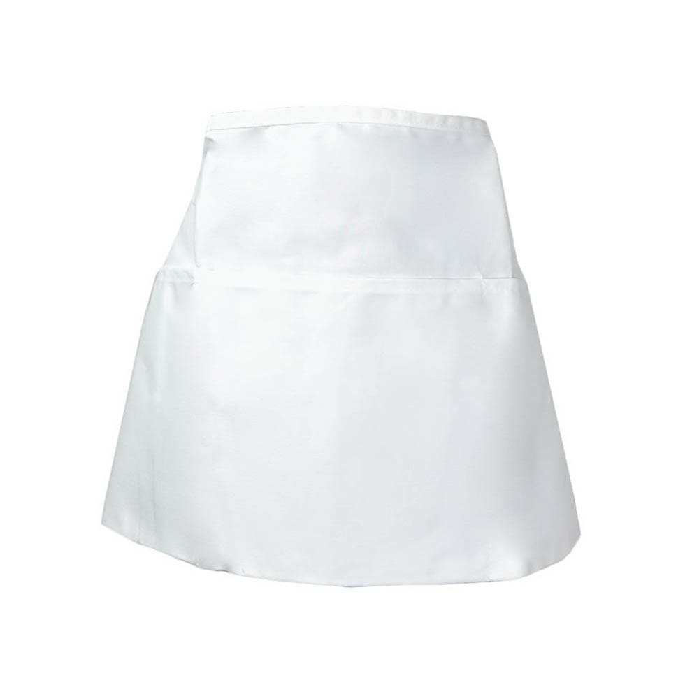 Intedge 342 Apron Half Waist White, 3 Divided Pockets, Polyester
