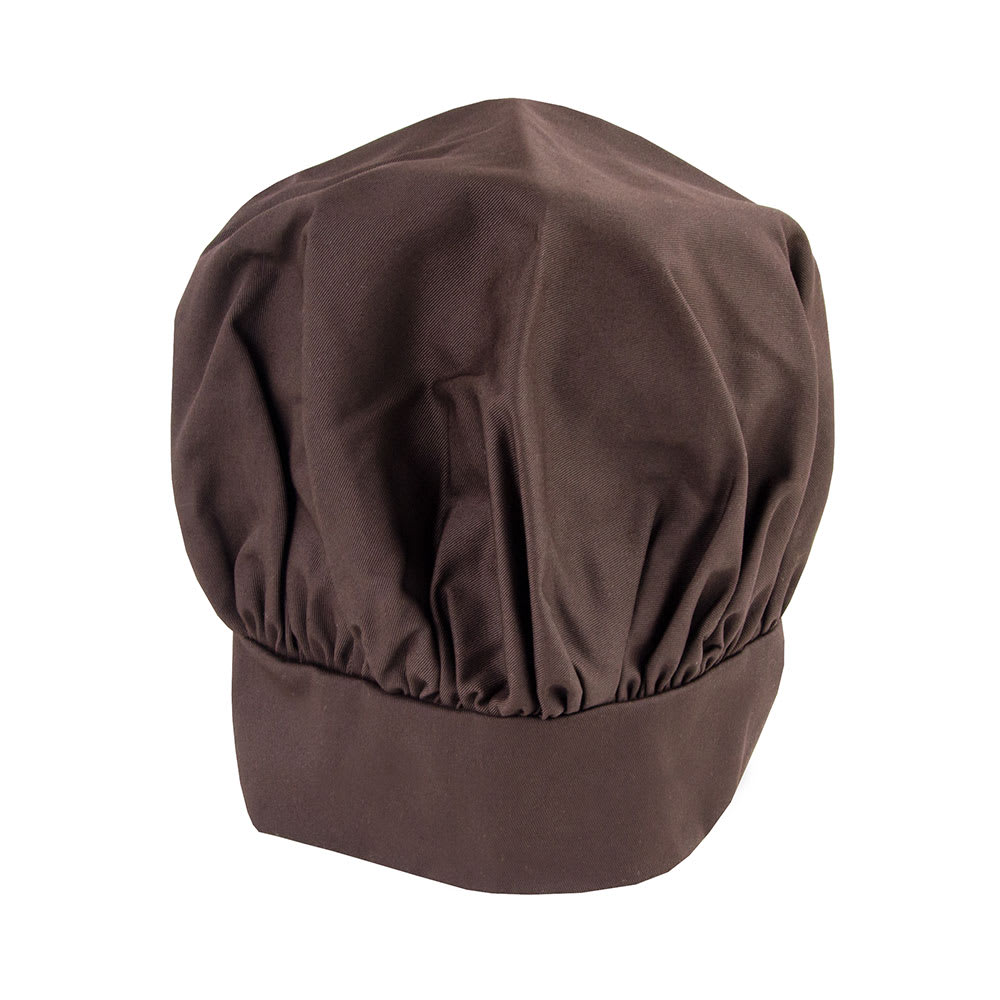 176-346HB Chef Hat w/ Poly Cotton Blend, One Size, Brown
