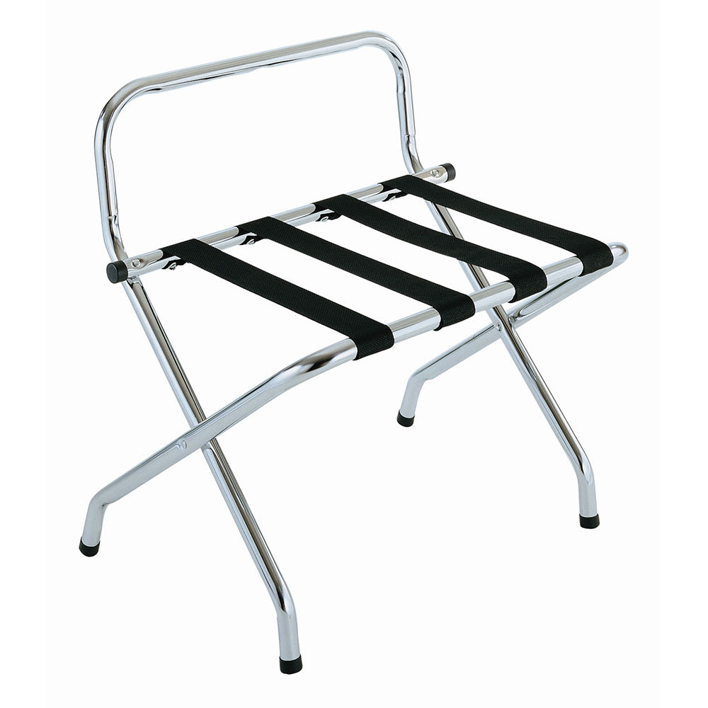 202-S1055CBL1 Metal Luggage Rack w/ 2 1/4" Black Poly Straps - 24 1/4"W x 16"D x 2...