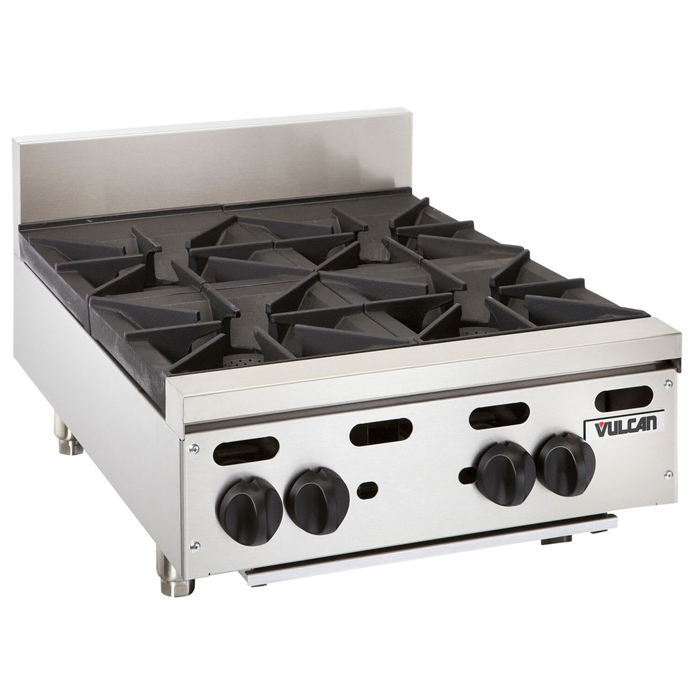 207-VHP424LP 24" Gas Hotplate w/ (4) Burners & Infinite Controls, Liquid Propane
