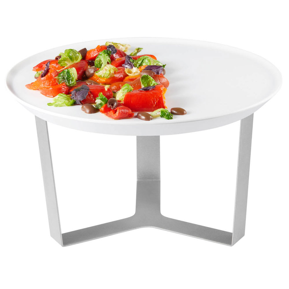 209-SM279 7" Display Riser w/ 13 5/16" Melamine Tray, Stainless