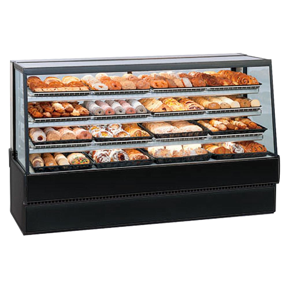 204-SGD7748BLK 77" Full Service Bakery Case w/ Straight Glass - (4) Levels, 120v