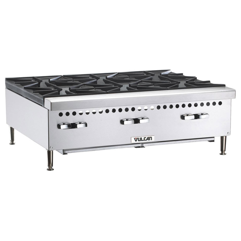 207-VCRH36NG 36" Gas Hotplate w/ (6) Burners & Infinite Controls, Convertible
