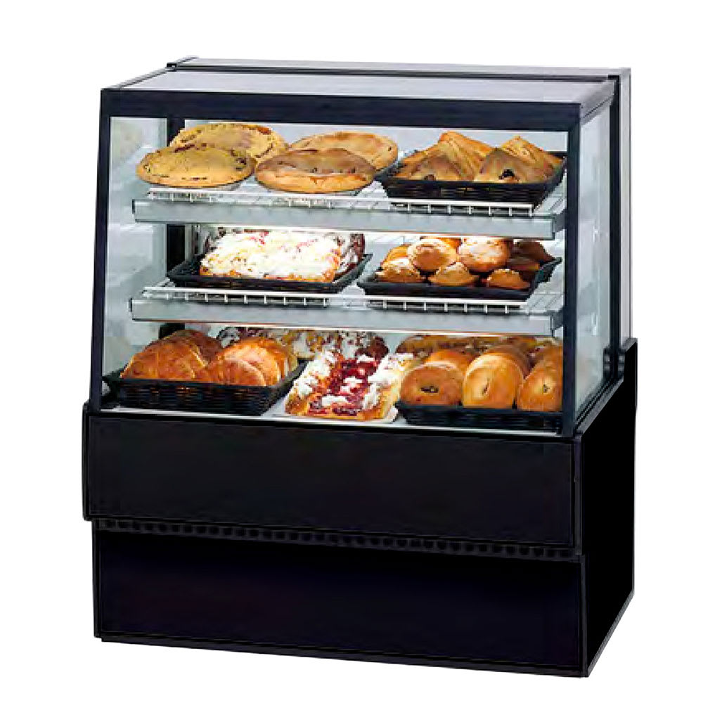 204-SGD3642BLK 36" Full Service Bakery Case w/ Straight Glass - (3) Levels, 120v