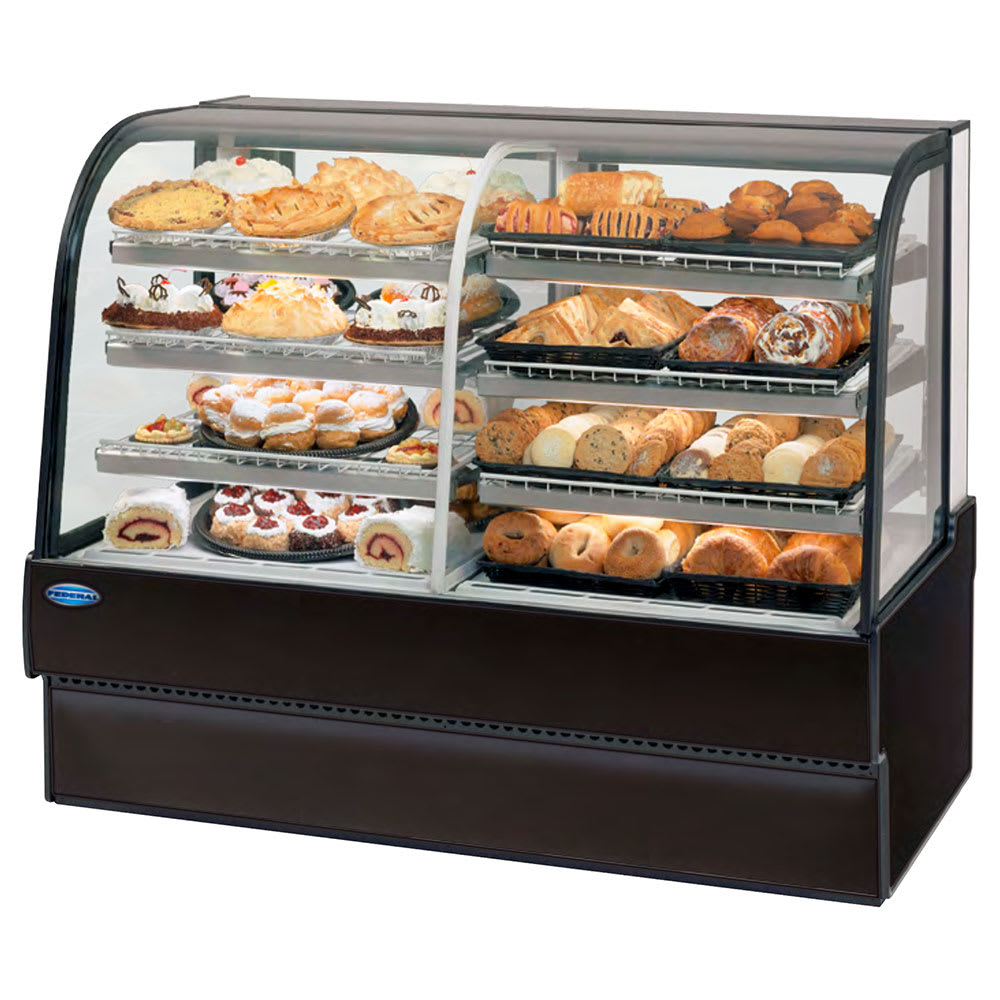 204-CGR5042DZBLK 50" Full Service Bakery Case w/ Curved Glass - (3) Levels, 120v